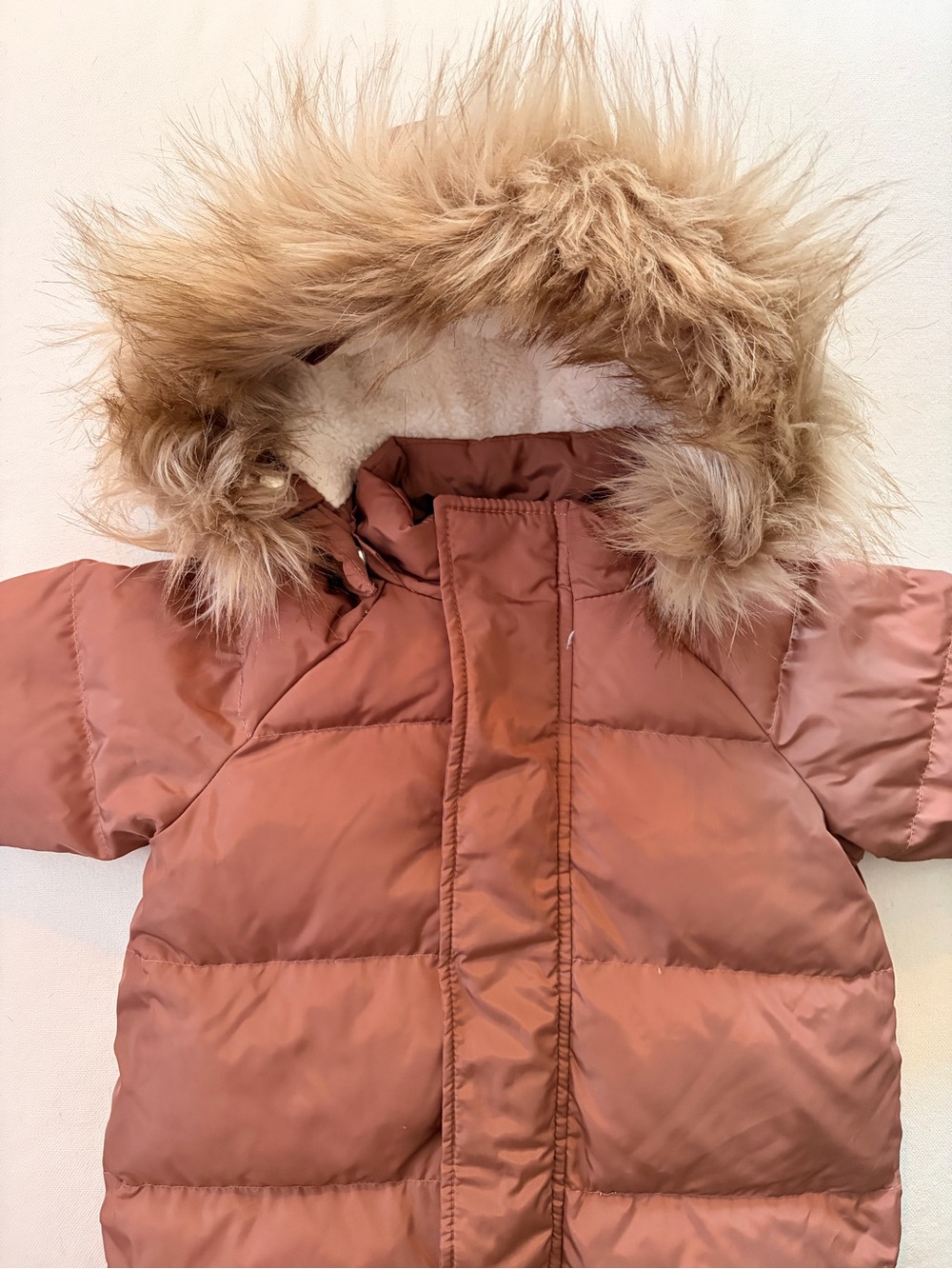 Rylee + Cru Puffer Suit with Faux Fur Hood